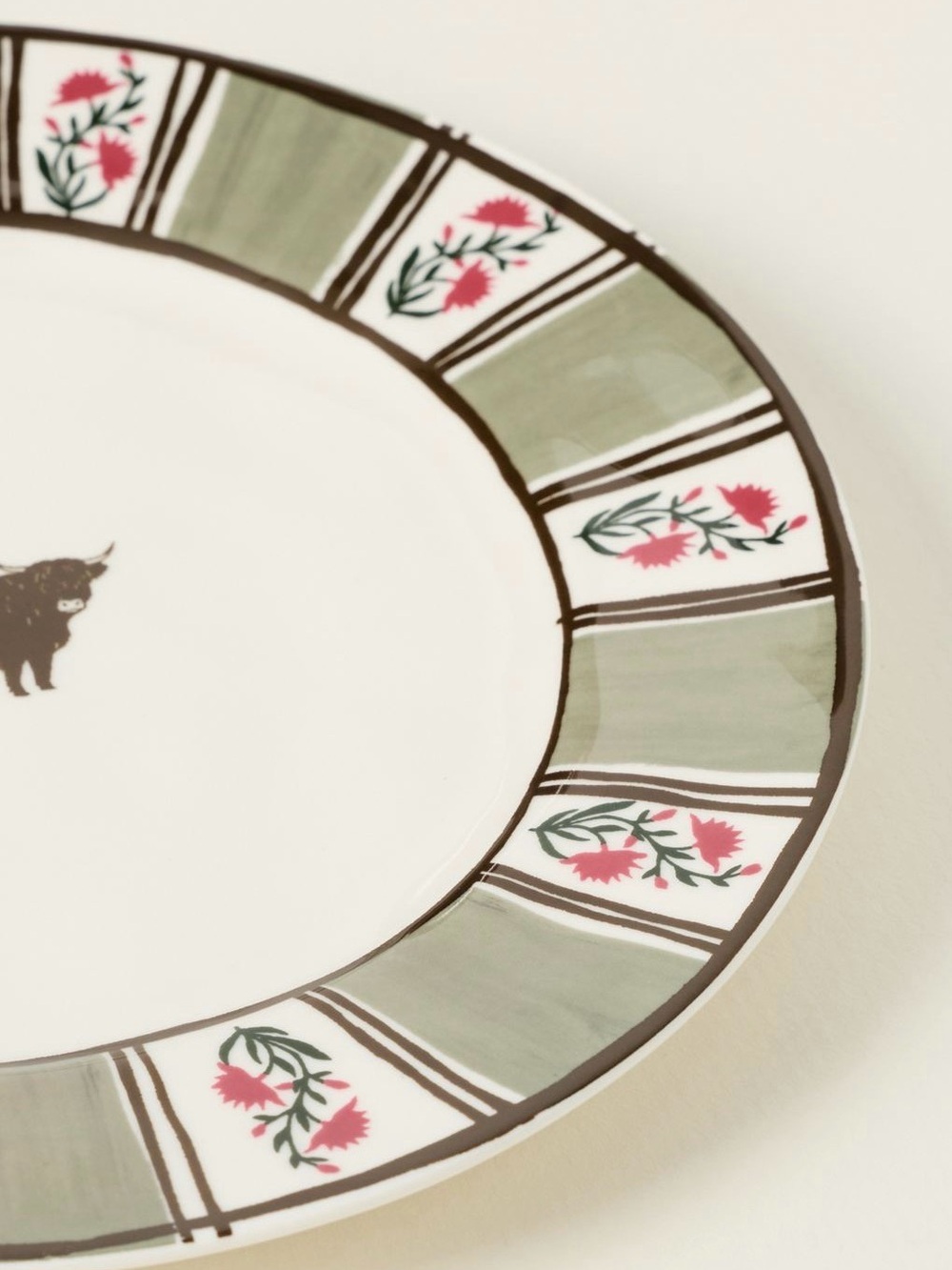 Anthropologie Millie Stoneware Dessert Plate COW π New - Picture 2 of 7